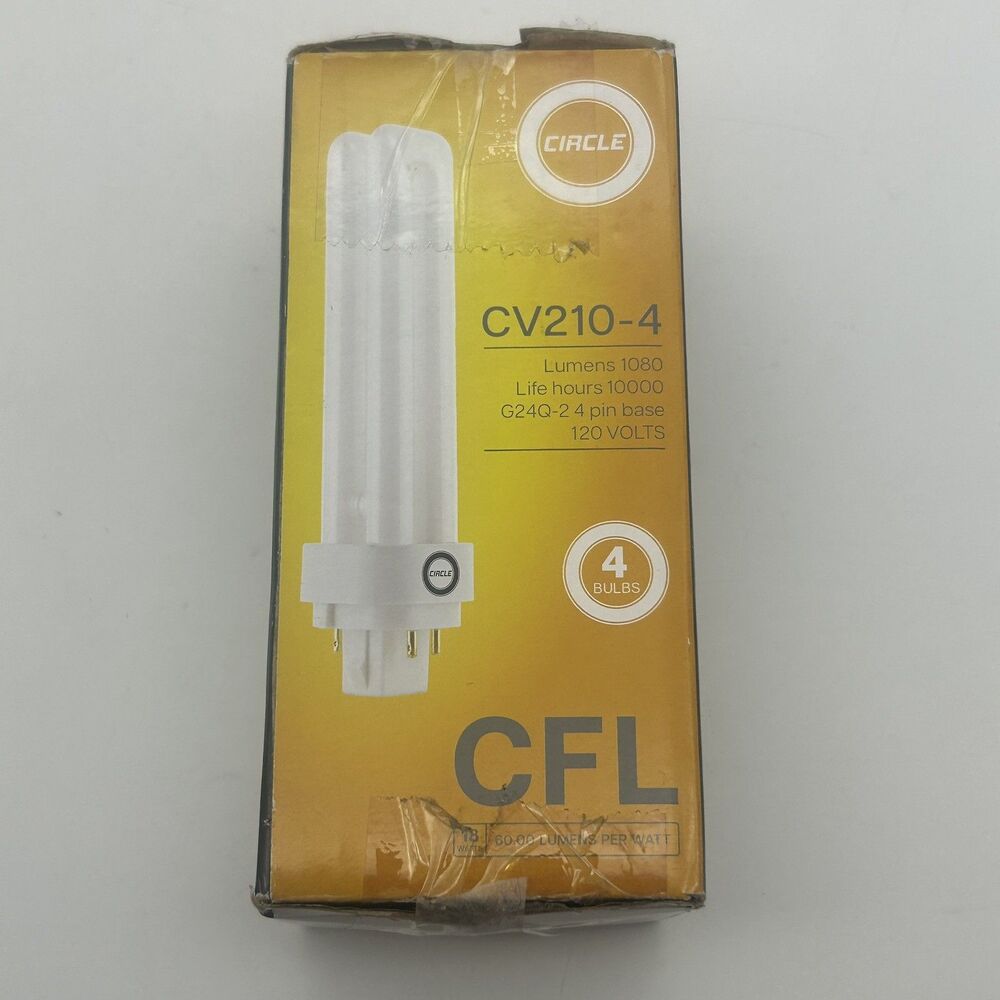 Circle CV200-4 18W CFL Twin Tube G24Q-2 4-Pin 2700K Warm White 4 Pack
